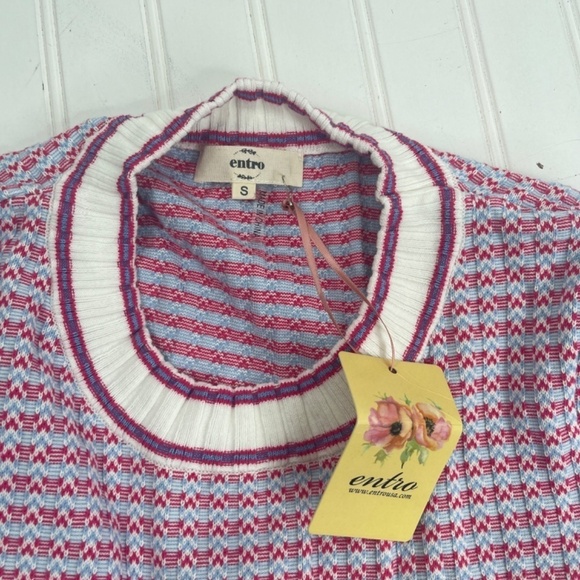 BRAND NEW Entro The Sheller Sweater Cropped Small Pink - Picture 7 of 9